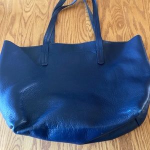 Mark & Graham Navy Leather Tote